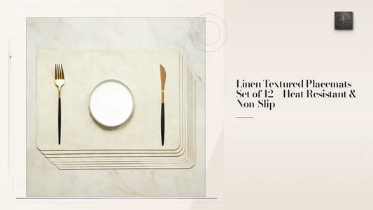 Linen Textured Placemats Set of 12 – Heat Resistant & Non-Slip by@Outfy