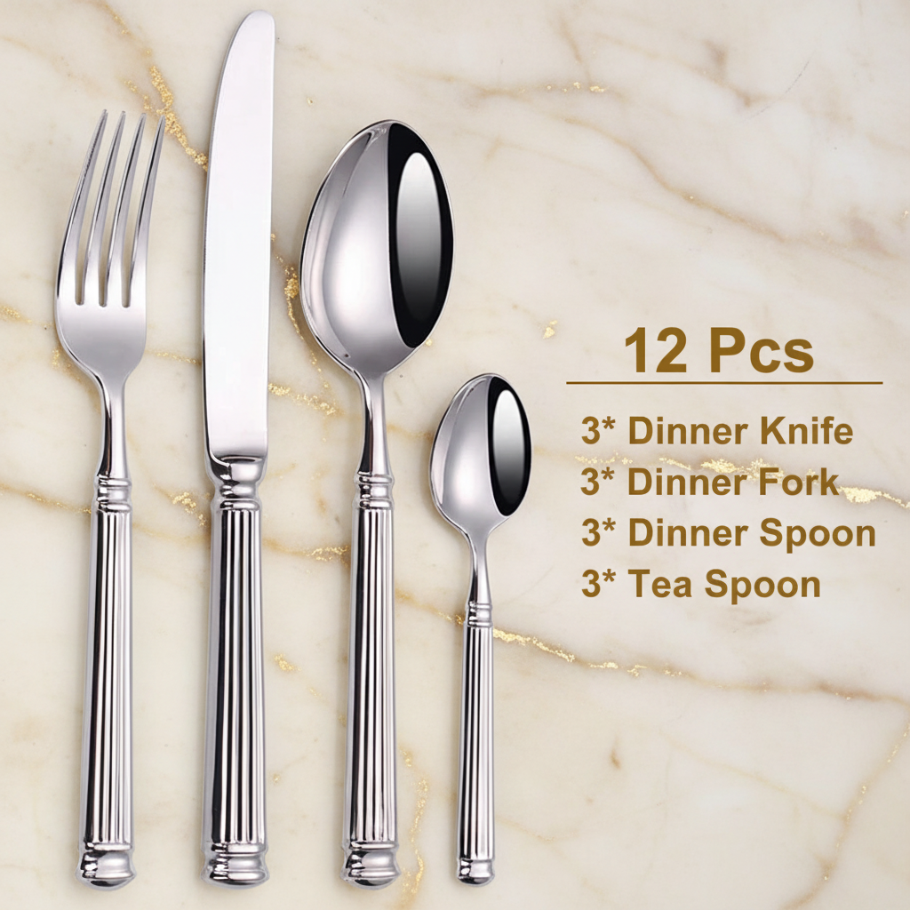12pcs Silver on Marble