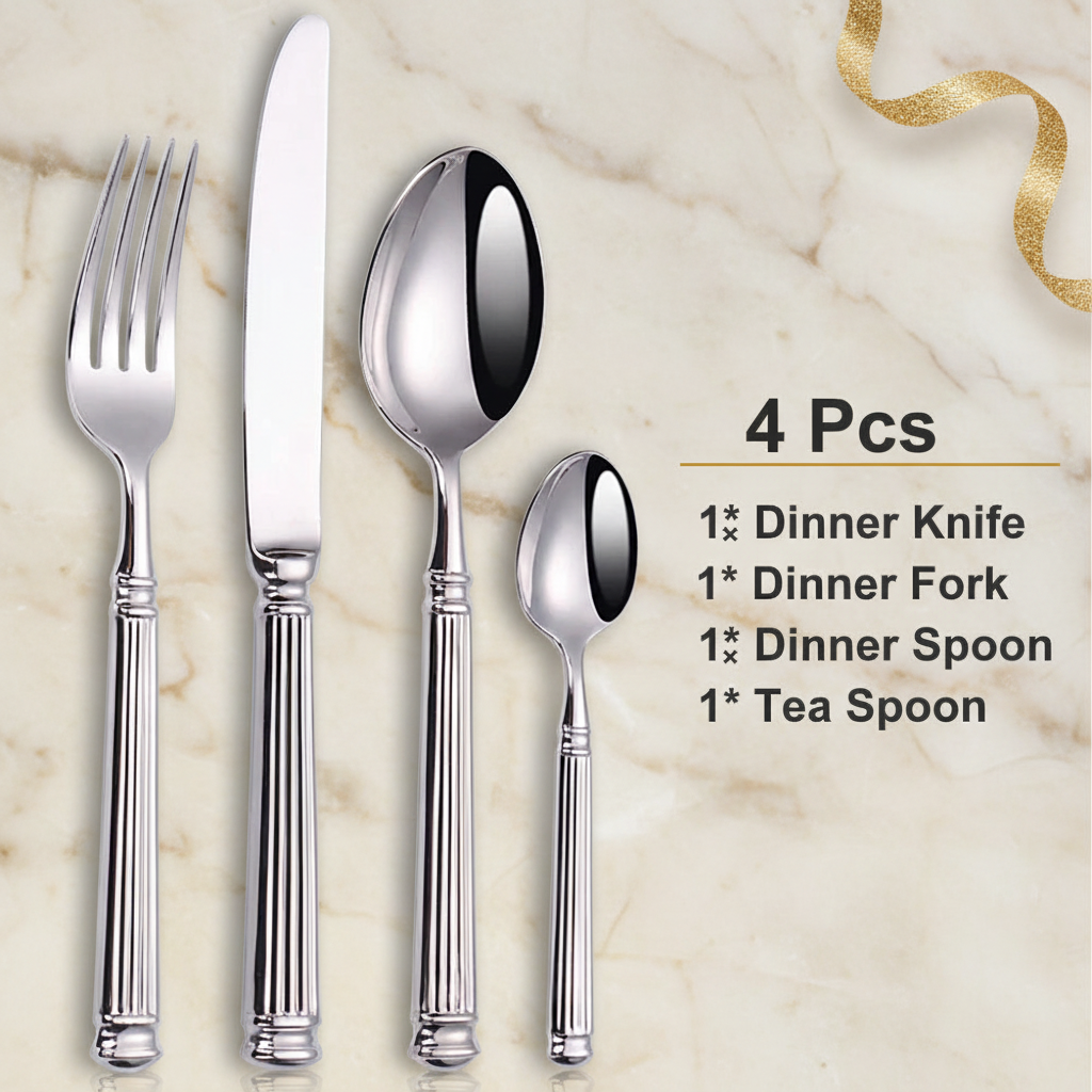 4pcs Silver on Marble