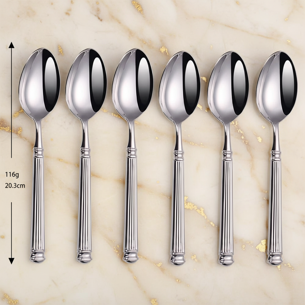 6pcs Dinner Spoon on Marble