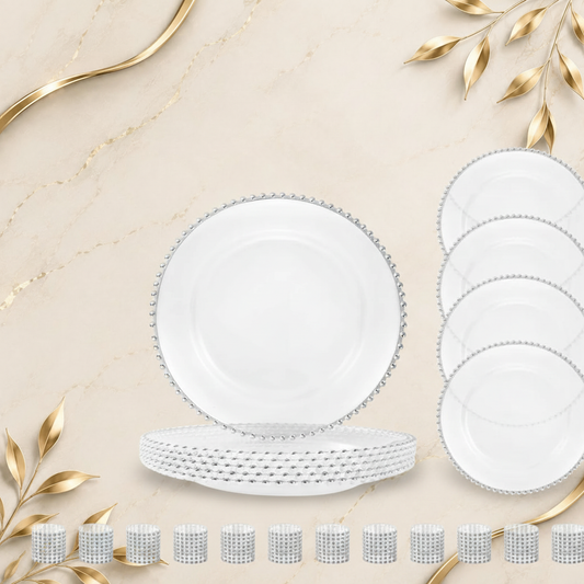 Beaded Luxury Plates – Image 15 – Marble Gold Background