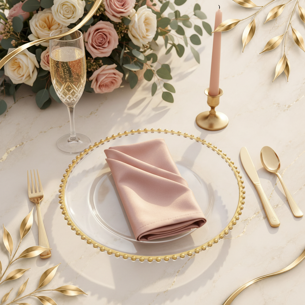 Beaded Luxury Plates – Image 3 – Marble Gold Background