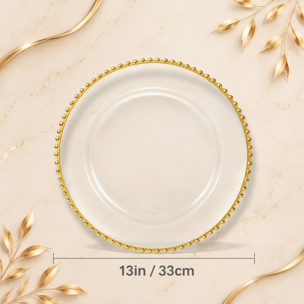 Beaded Luxury Plates – Image 6 – Marble Gold Background
