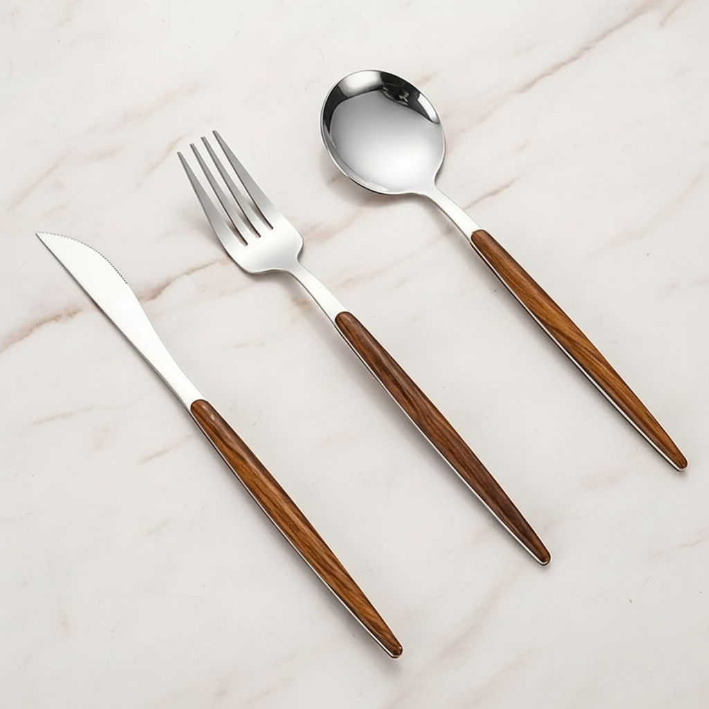 Cutlery detail on marble