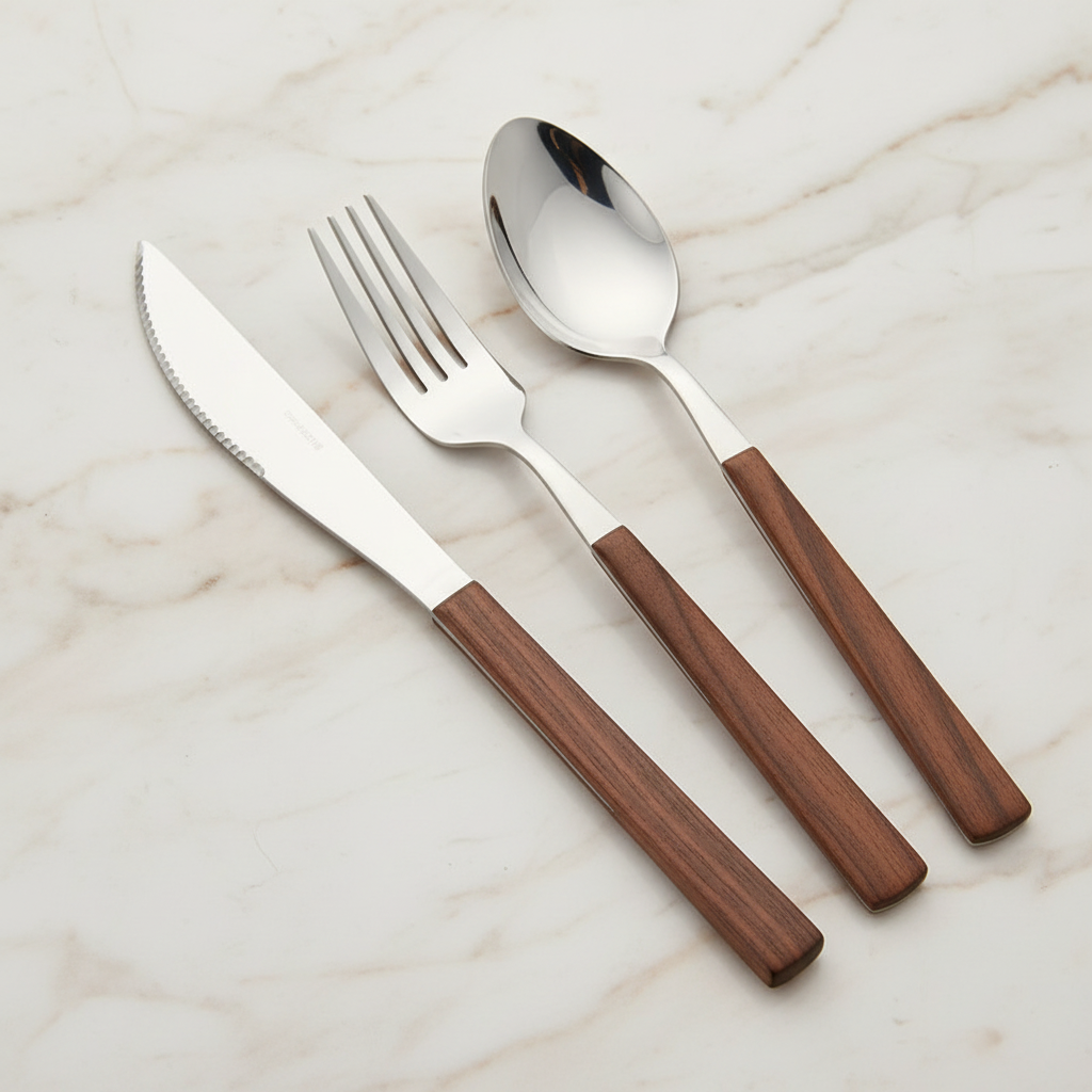 Cutlery set on marble
