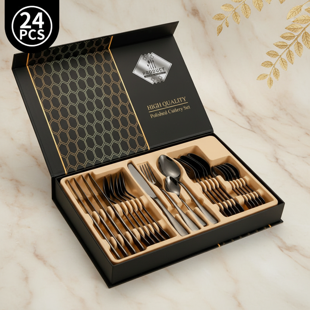 Dark Grey Gift Box on Cream Marble