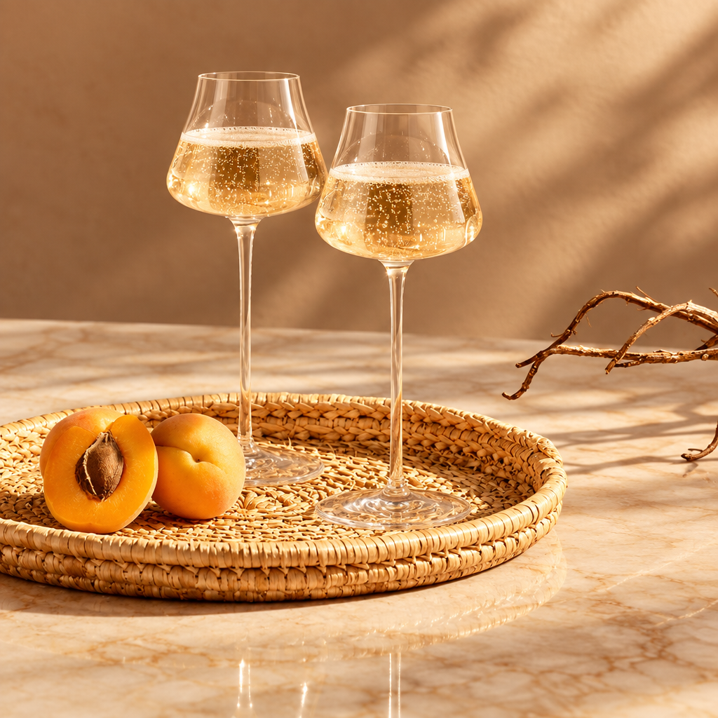 Flutes Apricots Tray