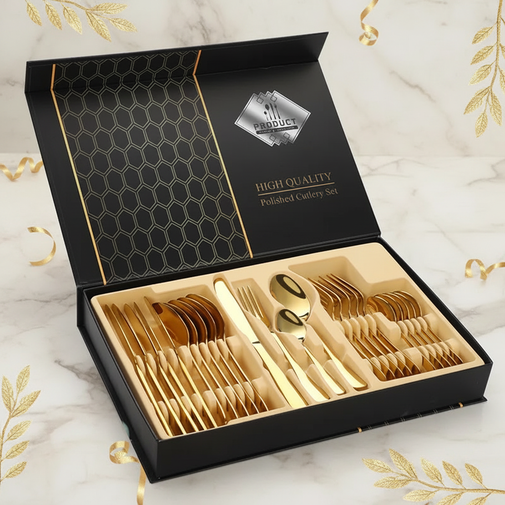 Gold Gift Box on Brand Background