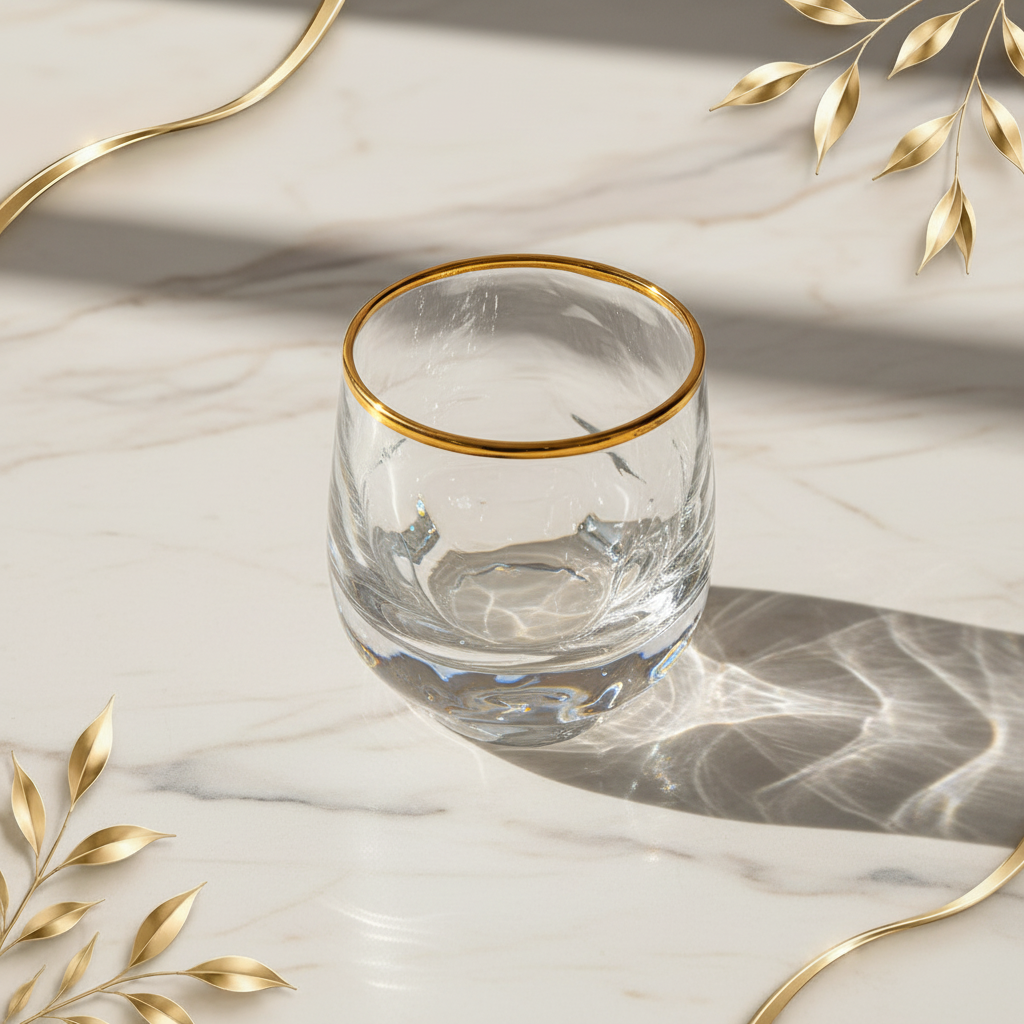 Image 9 – Clear Gold Rim Closeup Top