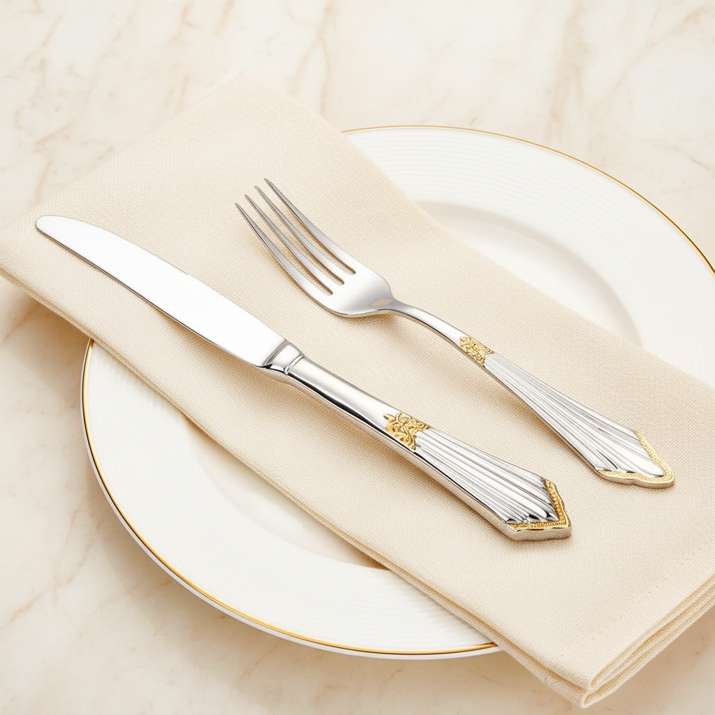 Knife and Fork with Napkin