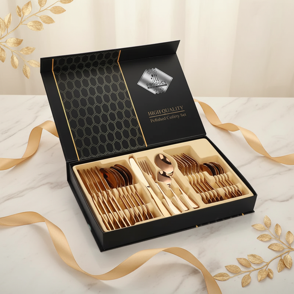 Rose Gold Gift Box on Brand Background