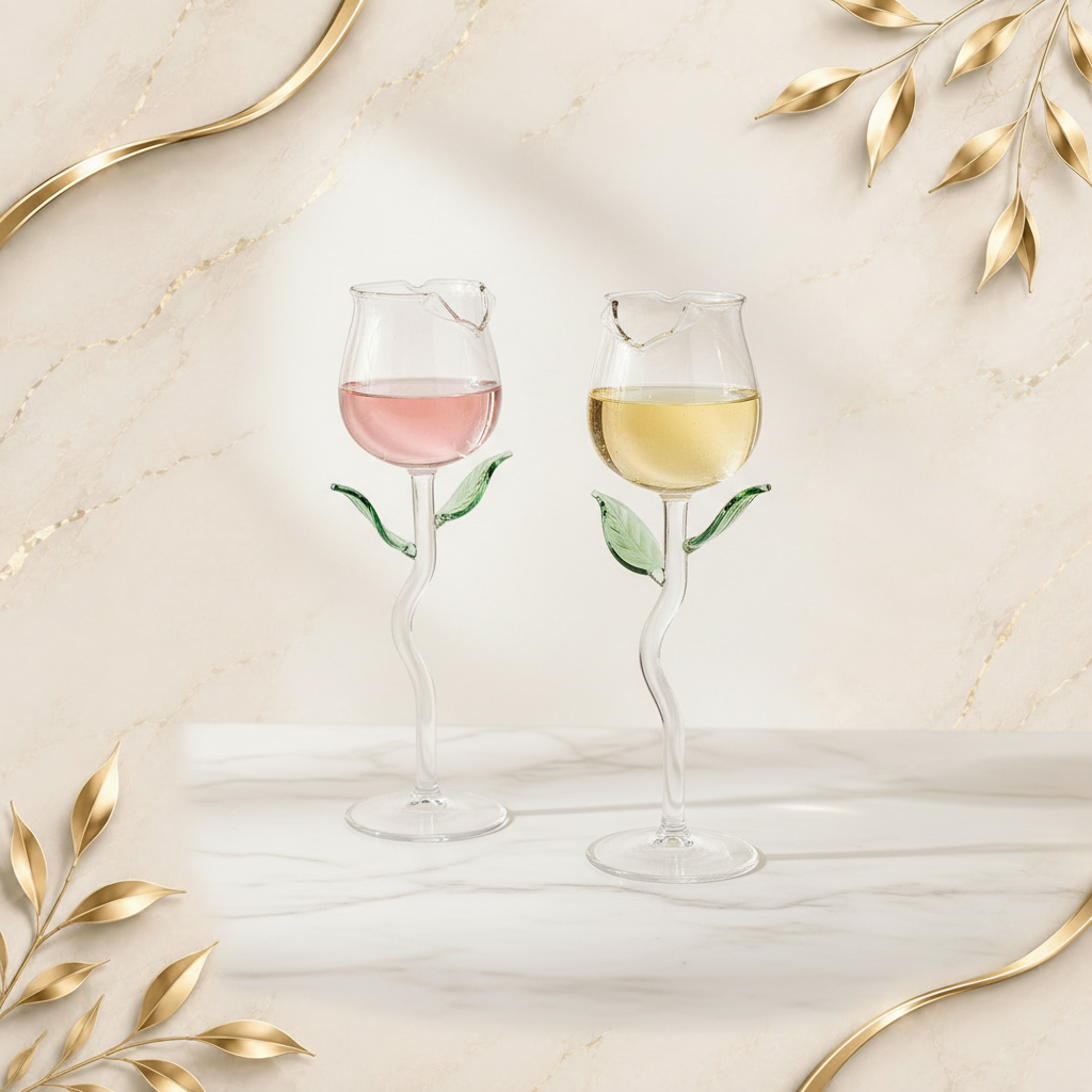 Rose Wine Glass 7
