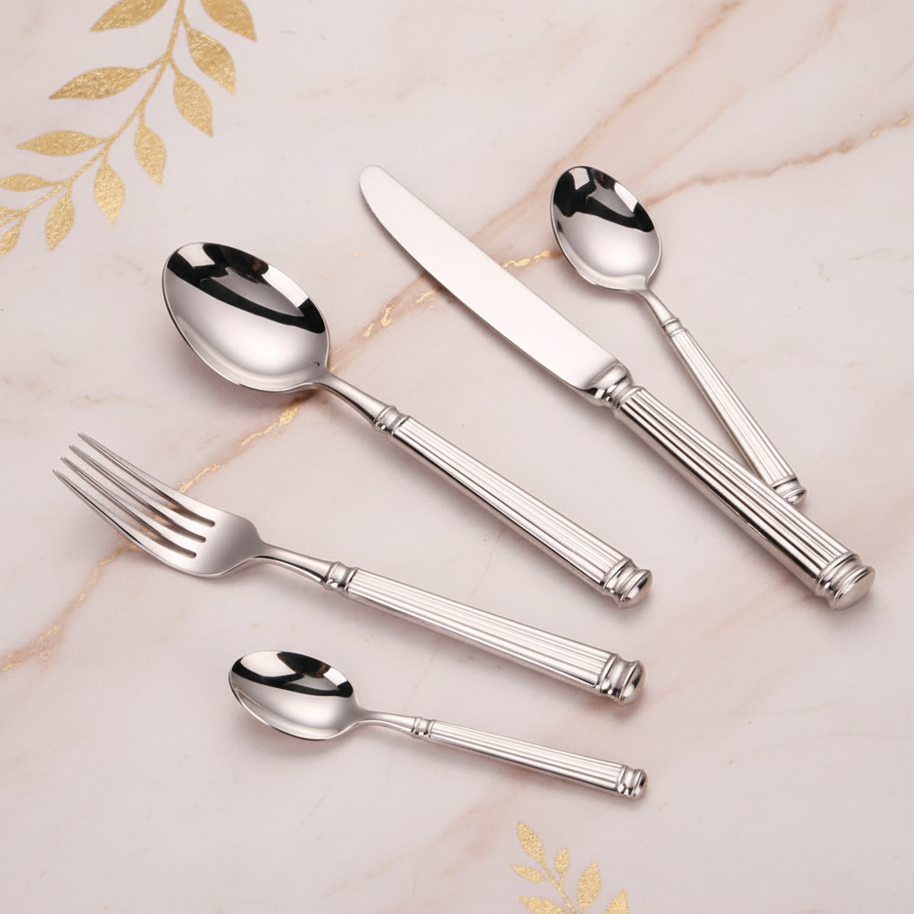 Silver Cutlery Hero on Marble