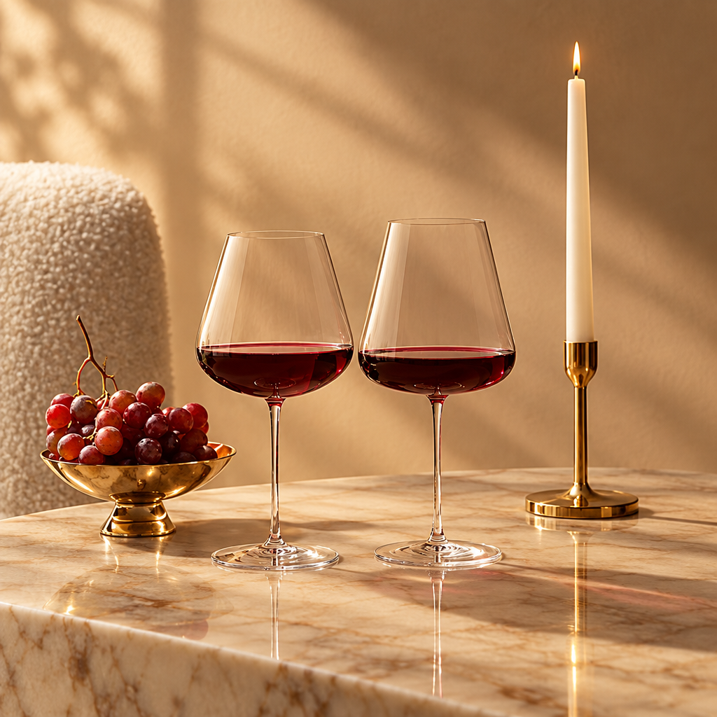 Two Glasses Grapes Candle